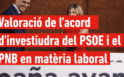 Valoració de l’acord d’investidura del PSOE i el PNB en matèria laboral