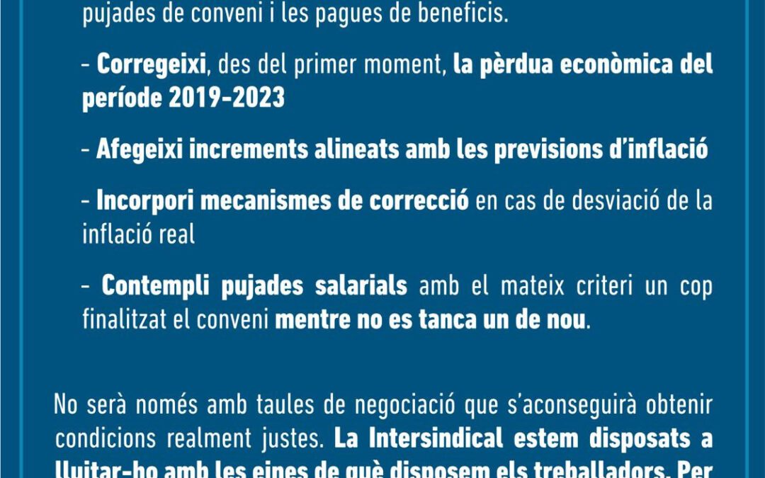 Conveni de Banca: objectius irrenunciables