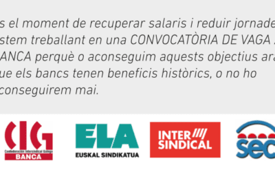 Treballem en una convocatòria de vaga a banca