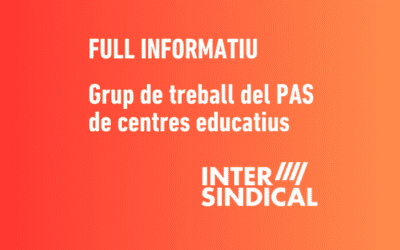 Preacord del Grup de Treball del PAS. Complement d’atenció presencial i altres millores