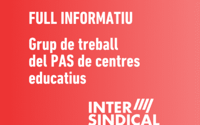 Signem l’acord de millores laborals i retributives del PAS de centres educatius