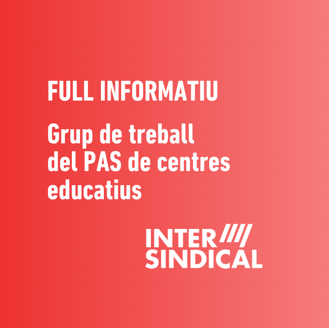 Signem l’acord de millores laborals i retributives del PAS de centres educatius