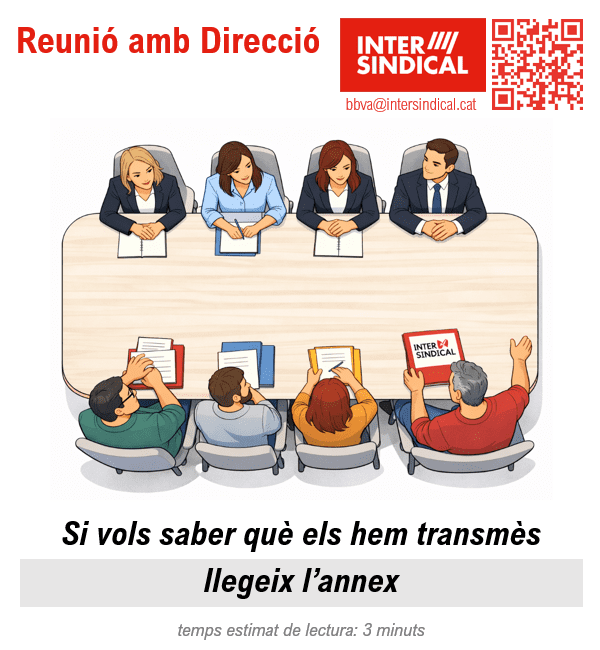 La Intersindical es reuneix amb la direcció del BBVA