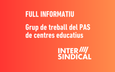 Resum de la darrera sessió del Grup de treball del PAS